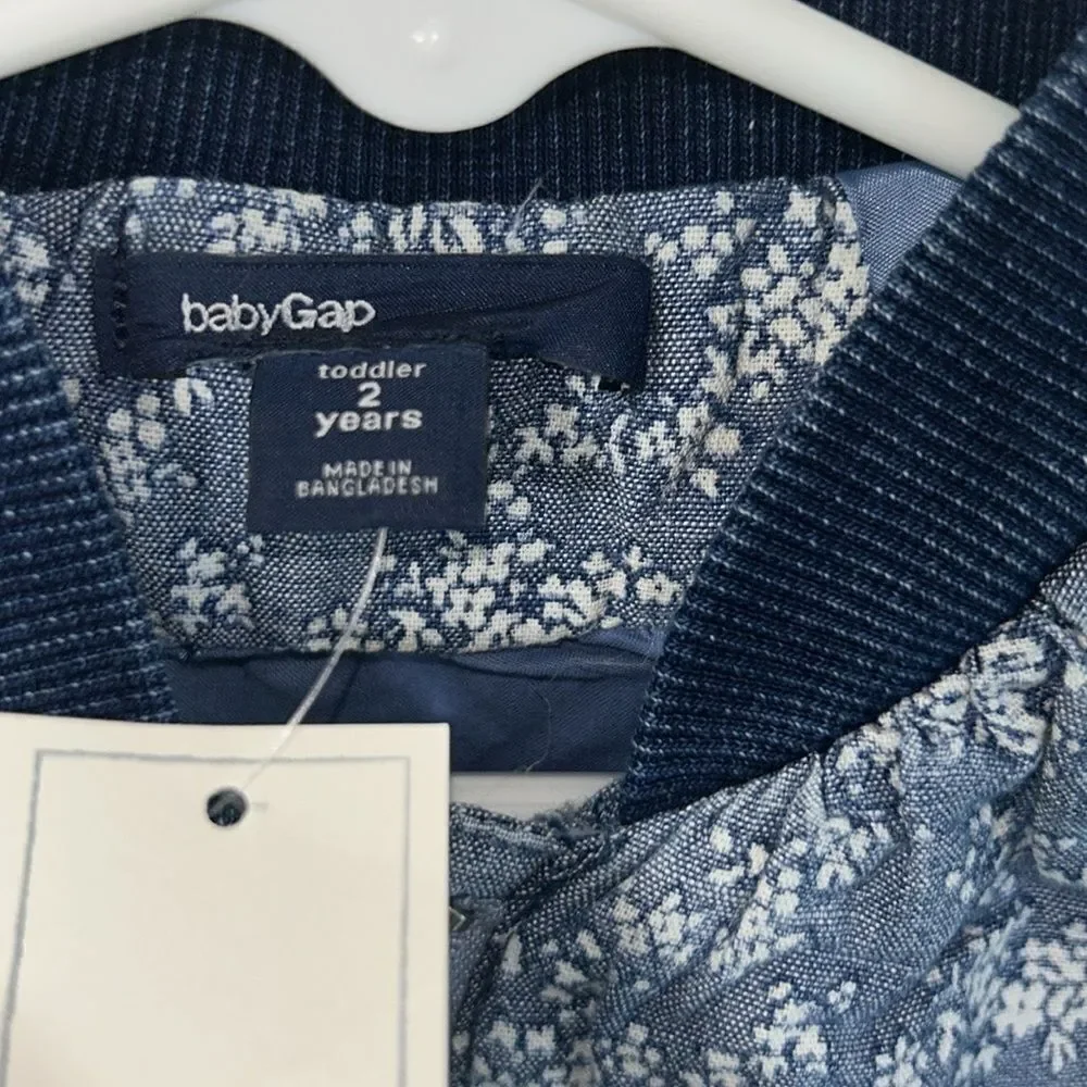 Gap Toddler Blue Bomber Patchwork Jacket(Size 2yrs)